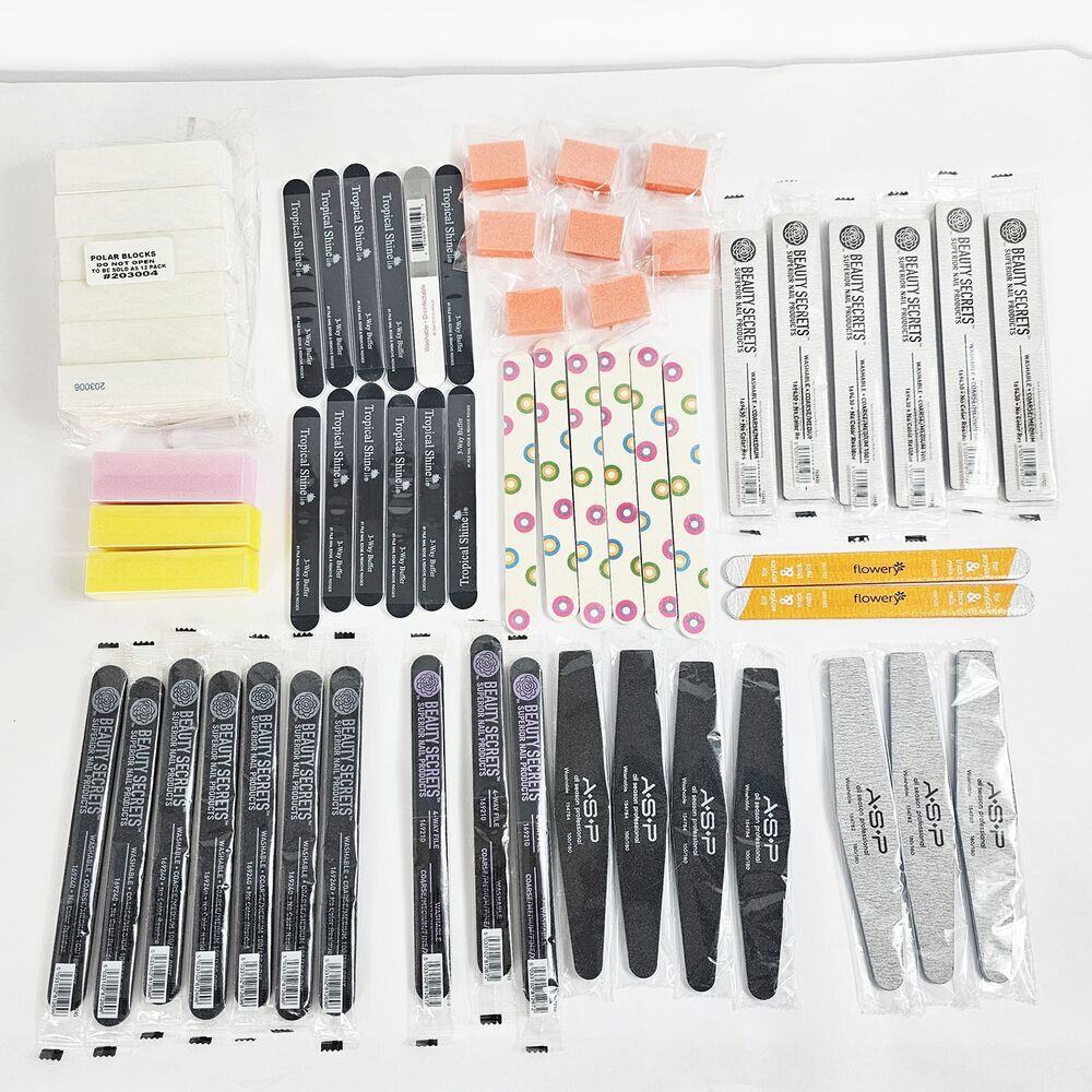 Bundle of Nail Filers Polar Blocks Tropical Shine Beauty Secrets ASP